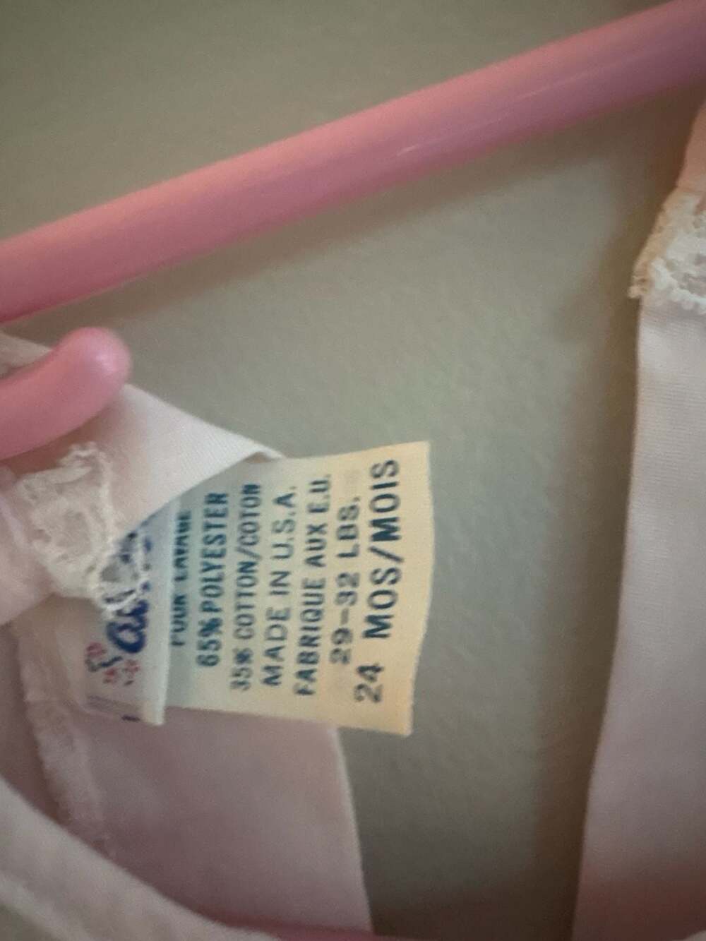 Alexis Vintage Pink Lace Ruffle Baby Girl Dress 24 Months - Picture 4 of 6